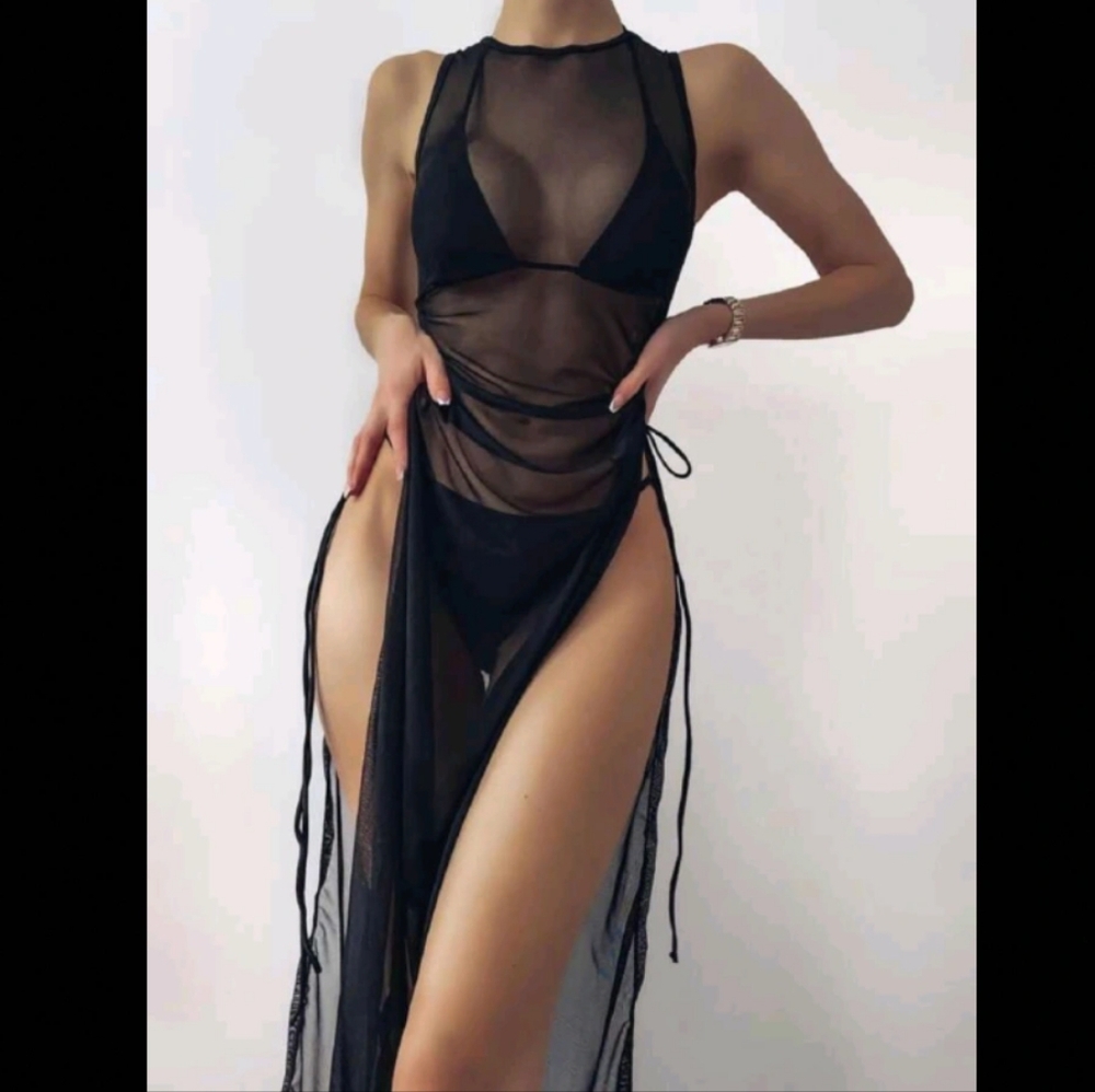 Black Mesh Cover Up